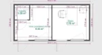 Sozialcontainer 17 m² + Büro + Toiletten – Goldfarbene Eiche – Bild 5