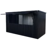 Faltbare Containerbar 4 × 2 Meter, Schwarz RAL 9005